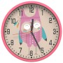 Reloj de pared poliestireno y cristal rosa Ø25,5 cm