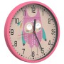 Reloj de pared poliestireno y cristal rosa Ø25,5 cm