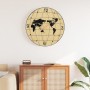 Reloj de pared de madera de ingeniería amarillo y negro Ø50 cm