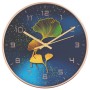 Reloj de pared poliestireno y cristal dorado y azul Ø29,5 cm