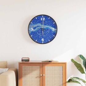 Reloj de pared con escalas y agujas luminosas azul Ø30 cm