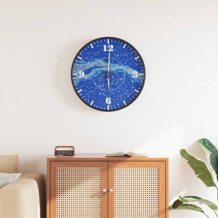 Reloj de pared con escalas y agujas luminosas azul Ø30 cm