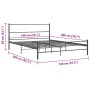 Estructura de cama sin colchón metal gris 140x200 cm