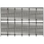 Biombo de 6 paneles ratán sintético gris
