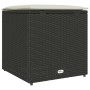 Caja de cojines Negro 50 x 50 x 50 cm ratán sintético