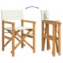 Sillas de director plegables 2 uds madera maciza teca crema