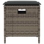 Set comedor de jardín 5 piezas con cojines ratán sintético gris