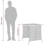 Set comedor de jardín 5 piezas con cojines ratán sintético gris