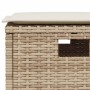 Set comedor de jardín 5 pzas con cojines ratán sintético beige