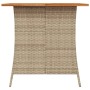 Set comedor de jardín 5 pzas con cojines ratán sintético beige