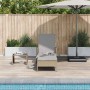 Tumbona con cojín Beige 157 x 55 x 92cm ratán sintético