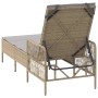 Tumbona con cojín Beige 157 x 55 x 92cm ratán sintético