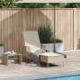 Tumbona con cojín Beige 157 x 55 x 92cm ratán sintético