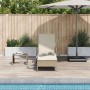 Tumbona con cojín Beige 157 x 55 x 92cm ratán sintético