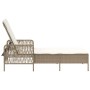 Tumbona con cojín Beige 157 x 55 x 92cm ratán sintético