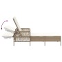 Tumbona con cojín Beige 157 x 55 x 92cm ratán sintético