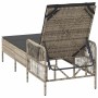 Tumbona con cojín Gris Claro 157 x 55 x 92cm ratán sintético