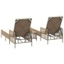 Tumbona con cojín 2 pcs Beige 35 x 35 x 32cm ratán sintético