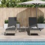 Tumbona 2 pcs Gris Claro 35 x 35 x 32cm ratán sintético