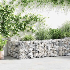 Jardinera de gaviones de acero 180x90x50 cm
