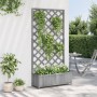 Jardinera con enrejado madera maciza de abeto gris