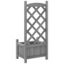 Jardinera con enrejado madera maciza de abeto gris