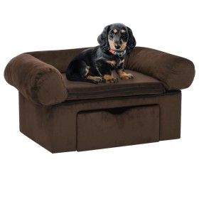 Hundesofa mit brauner Plüschschublade 75x50x38 cm von vidaXL, Betten für Hunde - Ref: Foro24-171077, Preis: 112,06 €, Rabatt: %