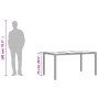 Mesa de jardín superficie de vidrio ratán PE marrón 150x90x75cm