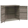 Armario de almacenaje de jardín ratán PE gris 83x45x76 cm