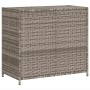 Armario de almacenaje de jardín ratán PE gris 83x45x76 cm