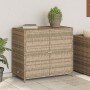 Armario de almacenaje de jardín ratán PE beige 83x45x76 cm