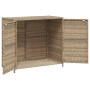 Armario de almacenaje de jardín ratán PE beige 83x45x76 cm