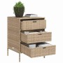 Armario de almacenaje de jardín ratán PE beige 55x59x80 cm