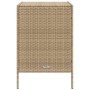 Armario de almacenaje de jardín ratán PE beige 55x59x80 cm