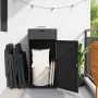 Armario de almacenaje de jardín ratán PE negro 55x55x111 cm