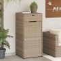 Armario de almacenaje de jardín ratán PE beige 55x55x111 cm