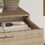 Armario de almacenaje de jardín ratán PE beige 55x55x111 cm