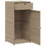 Armario de almacenaje de jardín ratán PE beige 55x55x111 cm