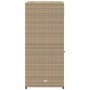 Armario de almacenaje de jardín ratán PE beige 55x55x111 cm