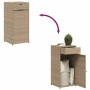 Armario de almacenaje de jardín ratán PE beige 55x55x111 cm
