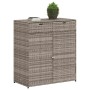 Armario de almacenaje de jardín ratán PE gris 105x55x113 cm