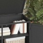 Armario de almacenaje de jardín ratán PE negro 110x55x60,5 cm