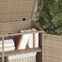 Armario de almacenaje de jardín ratán PE beige 110x55x60,5 cm