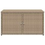 Armario de almacenaje de jardín ratán PE beige 110x55x60,5 cm