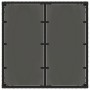 Mesa de jardín superficie de vidrio ratán PE negro 90x90x75 cm