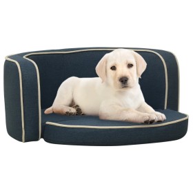 Sofá plegable para perro cojín lavable de lino azul 76x71x30cm
