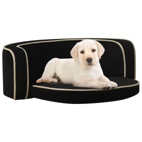 Sofá plegable para perros cojín lavable felpa negro 73x67x26cm