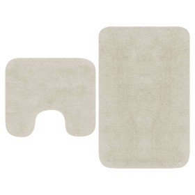 Conjunto de alfombrillas de baño de tela 2 piezas blanco Conjunto de alfombrillas de baño de tela 2 piezas blanco