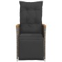 Sillones reclinable jardín y cojines 2 uds ratán sintético gris