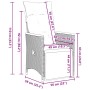 Sillones reclinable jardín y cojines 2 uds ratán sintético gris